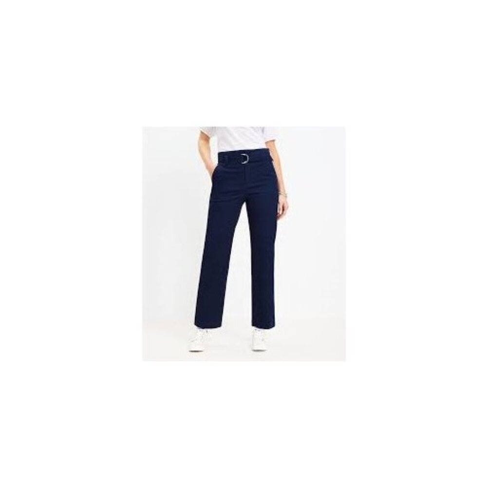 Ann Taylor LOFT Belted Straight Pants In Twill 18